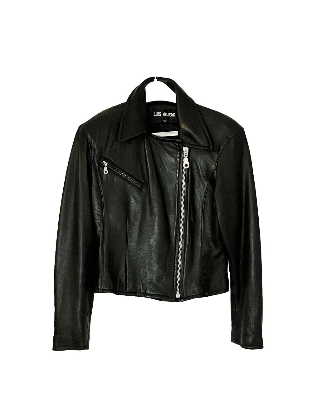 Luis Alvear Women’s  Black Leather  Moto Jacket Sz M Buttery Soft VTG